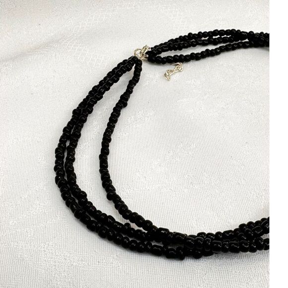 Vintage Black Multi Strand Necklace - Picture 3 of 5